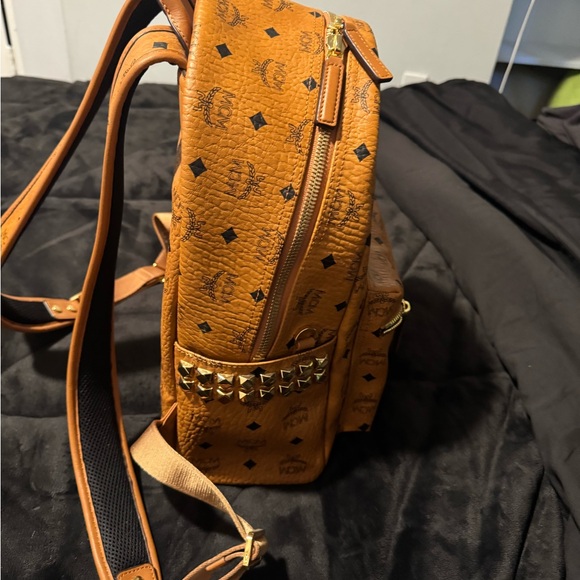MCM Tan Backpack with Black Accents - Picture 4 of 4